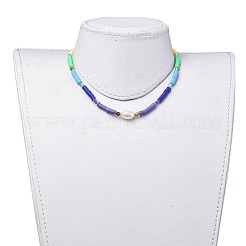 Handgemachte Polymer Clay heishi Perlen Halsketten&nbsp;NJEW-JN02527