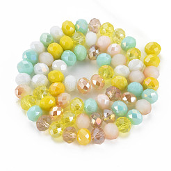 Chapelets de perles en verre électroplaqué&nbsp;EGLA-S194-18F