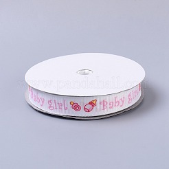 Bébé ornements de douche décorations mot baby girl imprimé rubans de polyester gros-grain&nbsp;OCOR-S023-02