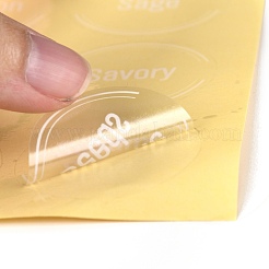 Ensemble d'autocollants adhésifs d'épices russes transparents en pvc&nbsp;DIY-G036-02