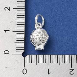 925 Sterling Silber hohler Fisch-Anhänger mit Biegeringen&nbsp;LS-STER-E071-01S-03