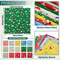 15 stücke 2 taschen 2 arten weihnachten baumwolle stoff&nbsp;DIY-TA0014-62