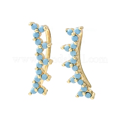 Boucles d'oreilles en laiton micro pavé de zircons cubiques&nbsp;KK-CBAA351-18G-01