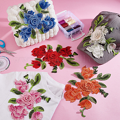 10 Stück 5 Farben Polyester Handarbeit Stickerei Kostüm Zubehör&nbsp;DIY-GA0007-60