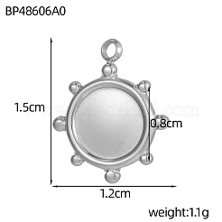 304 Edelstahlanhänger Cabochonfassung&nbsp;STAS-OY009-60P