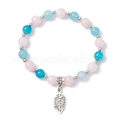 Bracelets à breloques en alliage de feuilles&nbsp;BJEW-JB12467-03