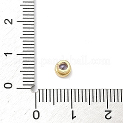 Flache runde Messing-Mikropavé-Zirkonia-Cabochons&nbsp;KK-P345-13G-A03