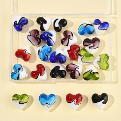 24pcs 6 Farben handgemachte Bunte Malerei-Perlen&nbsp;LAMP-FS0001-35