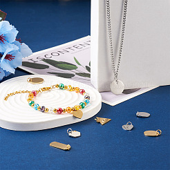12 pièce 12 breloques et pendentifs en acier inoxydable de style 201&nbsp;STAS-CF0001-01