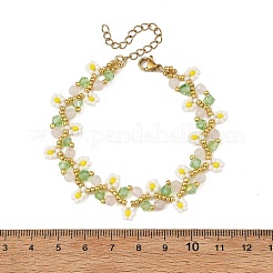 Set di braccialetti da donna in 3 colori con perline a forma di fiore&nbsp;BJEW-MZ00350