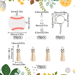 Kits de fabrication de porte-clés pendentifs en acrylique avec ballon de sport à faire soi-même&nbsp;DIY-SP0001-44A