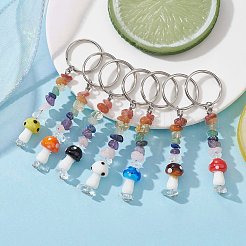 Porte-clés en pierres précieuses naturelles chakra&nbsp;KEYC-JKC00547-S