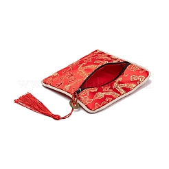Sacchetto regalo sacchetto di gioielli con cerniera nappa broccato cinese&nbsp;ABAG-F005-13