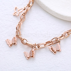 Amis Rad Winter Damen Armband Schmetterling Mehrkettchen Titan Stahl Roségold Schmuck&nbsp;ET6922