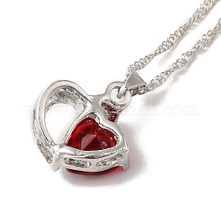 Collana pendente cuore in resina con catene singapore&nbsp;NJEW-C003-01D