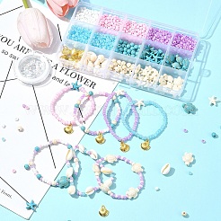 DIY-Kits zur Herstellung von Armbändern aus synthetischem Türkis und Saatperlen-Perlen&nbsp;DIY-FS0007-01