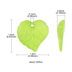 Charms de la hoja de acrílico esmerilado transparentes&nbsp;FACR-YW0001-06B