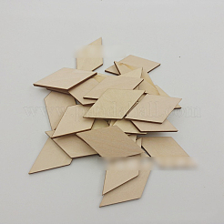 Rebanadas de discos en forma de rombo de madera sin terminar&nbsp;WOCR-PW0001-005B