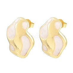 Pendientes de botón de latón esmaltado irregulares&nbsp;EJEW-K249-14G