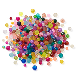 Perle di vetro smerigliato trasparente e perle di vetro crackle trasparenti&nbsp;CCG-CD0001-01