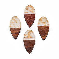 Pendentifs en résine transparente et bois de noyer&nbsp;RESI-N025-031-A01
