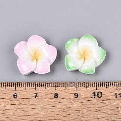 Cabochons aus undurchsichtigem Harz mit Plumeria-Blüten&nbsp;CRES-T025-30M-02
