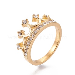 Anillos de dedo de acero inoxidable 304 con revestimiento iónico (IP)&nbsp;RJEW-E157-04G