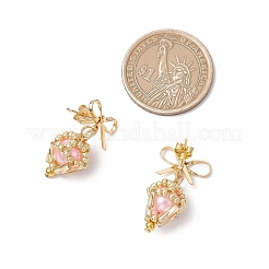 Pendientes colgantes de diamantes de latón&nbsp;EJEW-MZ00465-02