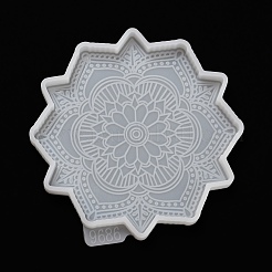 Moule en silicone pour dessous de verre de fleur de mandala&nbsp;LS-DIY-K072-05B
