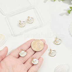 6 Stück Messing-Emaille-Anhänger&nbsp;KK-GA0002-48
