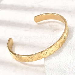 Brazaletes de acero inoxidable 304 para mujeres y hombres.&nbsp;BJEW-H644-05G