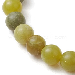 Natürliche chinesische Jade-Stretch-Armbänder mit runden Perlen für Frauen und Männer&nbsp;BJEW-TA00599