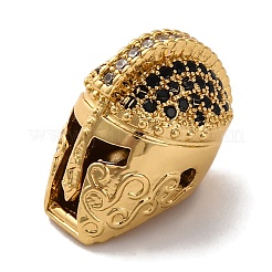 Placcatura in ottone a forma di casco con perline di zirconia cubica&nbsp;KK-S406-15C
