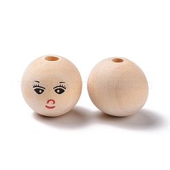Cuentas europeas de madera impresas&nbsp;WOOD-C001-03A-03