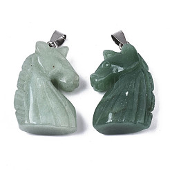 Colgantes de aventurina verde natural tallada&nbsp;G-N0327-002I