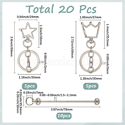 10 porte-clés perlé en barre de fer&nbsp;KEYC-SC0001-77