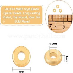 200 Stück matte Messing-Abstandsperlen&nbsp;KK-NB0001-34