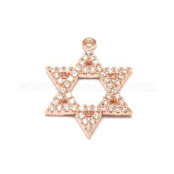 Stella di david ottone micro spianare pendenti zirconi&nbsp;ZIRC-D030-M-RS