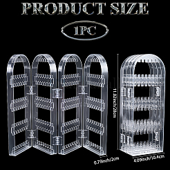 Pantalla plegable para exhibición de aretes de plástico ps con 4 panel plegable&nbsp;ODIS-WH0043-142A-02