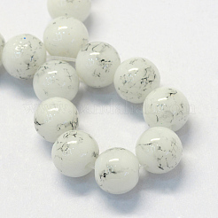 Chapelets de perles en verre rondes verre imprimés&nbsp;DGLA-Q019-8mm-41