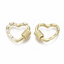 Messing Micro Pave Zirkonia Schraube Karabiner Schloss Charms&nbsp;KK-N227-27G-01-NF