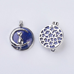 Natürliche Lapislazuli-Kätzchenanhänger&nbsp;G-K234-D15