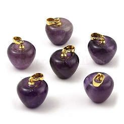 Charms de manzana para profesores con piedras preciosas mixtas naturales y sintéticas&nbsp;G-Z022-02