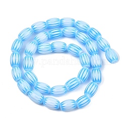 Fili di perline ovali in vetro millefiori fatti a mano&nbsp;LK-Z001-01B-02