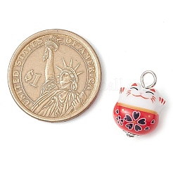 Porzellananhänger mit Maneki-neko-Muster&nbsp;PALLOY-JF03134