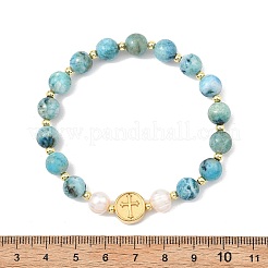 Pulseras elásticas para mujer con hemimorfita natural&nbsp;BJEW-JB13796