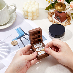 1 x Schmuck-Geschenkbox aus Walnussholz mit 3 Fächern und magnetischem Deckel&nbsp;CON-DC0001-15A