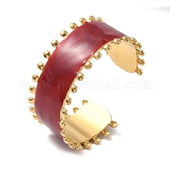 Braccialetti con polsino smaltato in acciaio inossidabile 304 per donna&nbsp;LS-BJEW-F518-03C-G