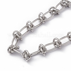 Collana a catena con maglie kont in acciaio inossidabile 304 anti-ossidazione per uomo e donna&nbsp;NJEW-P269-02P