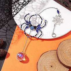 Ornamenti pendenti con perline di vetro ragno&nbsp;HJEW-TA00172-03
